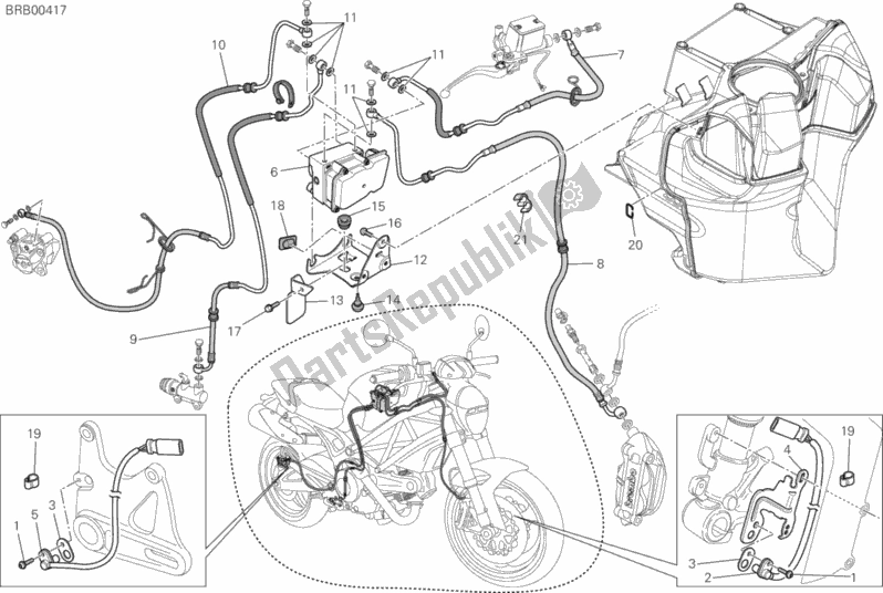 All parts for the Braking System Abs of the Ducati Monster 696 ABS Anniversary 2013